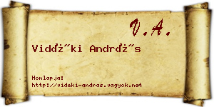 Vidéki András névjegykártya